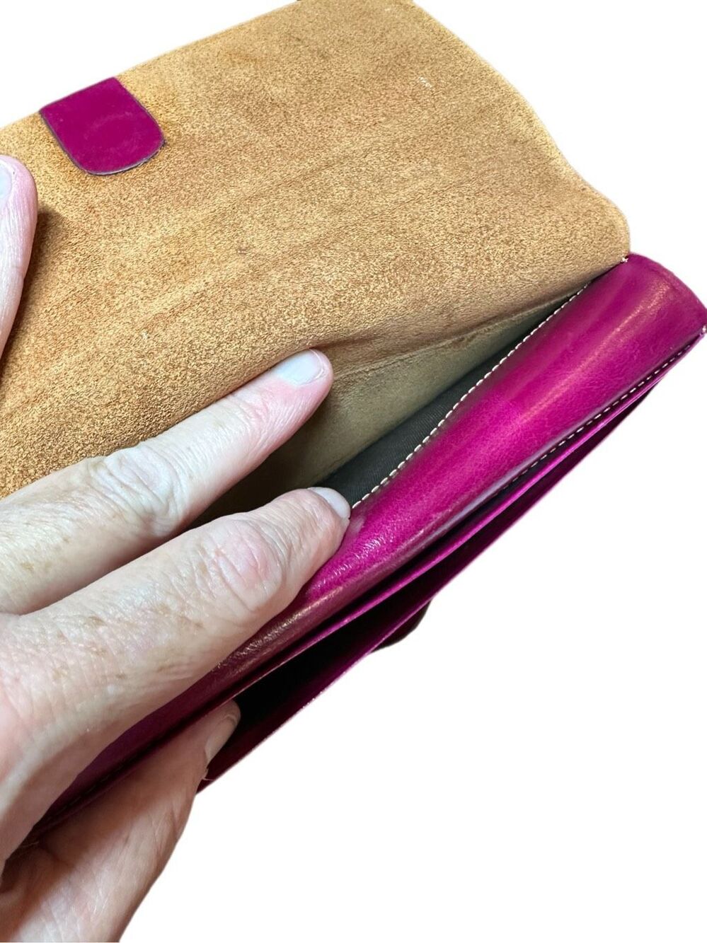 Yafeige Raspberry Leather Zip Around Wallet - Picture 6 of 7